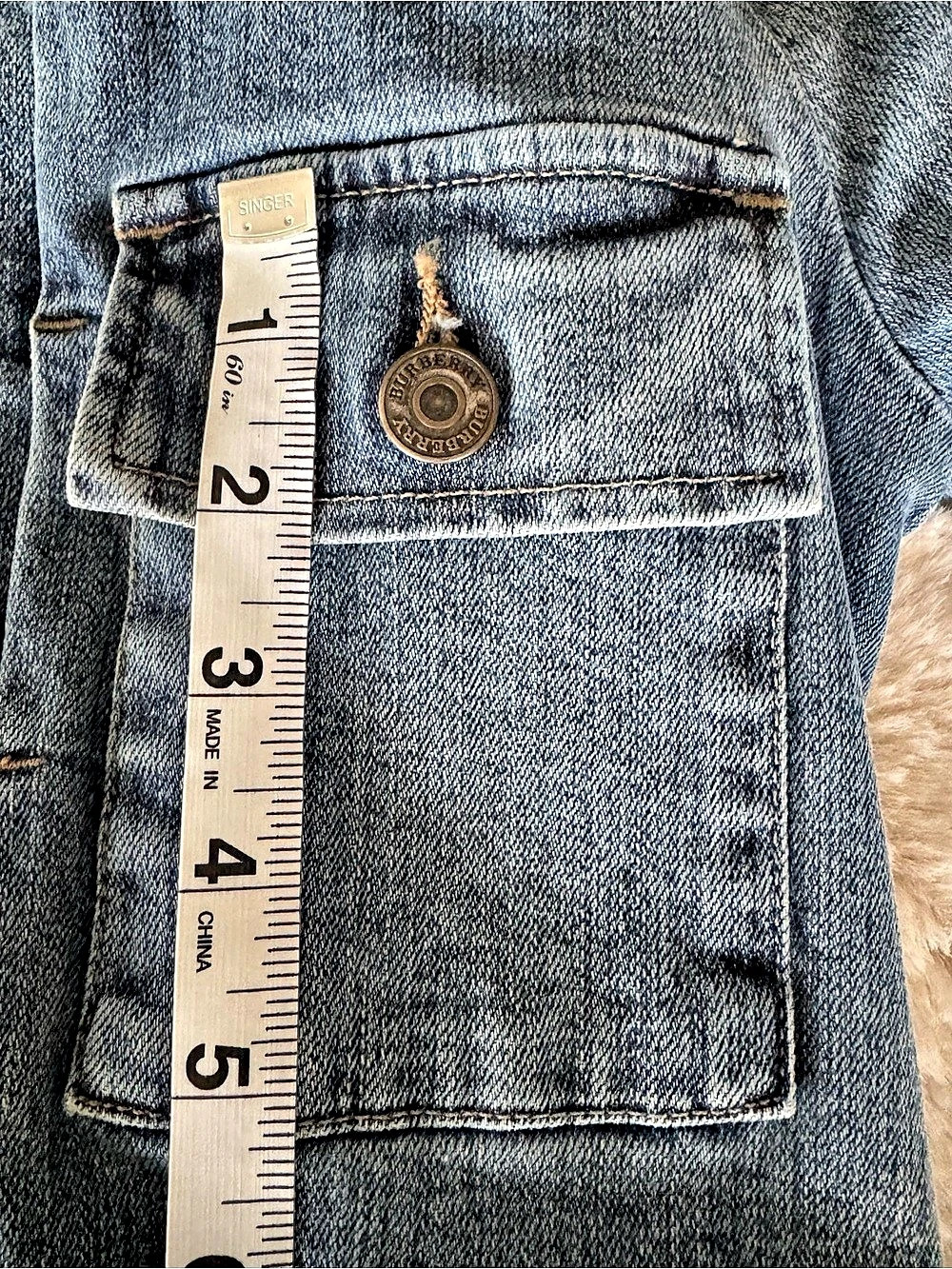 Burberry Denim Jacket in Blue Size 6 EUC - Picture 14 of 16